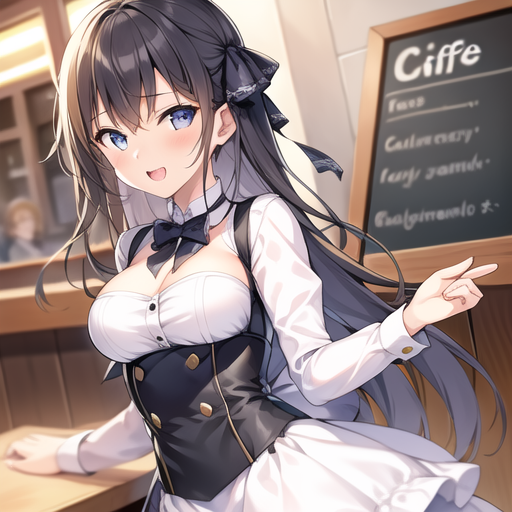 カフェの店員の女性